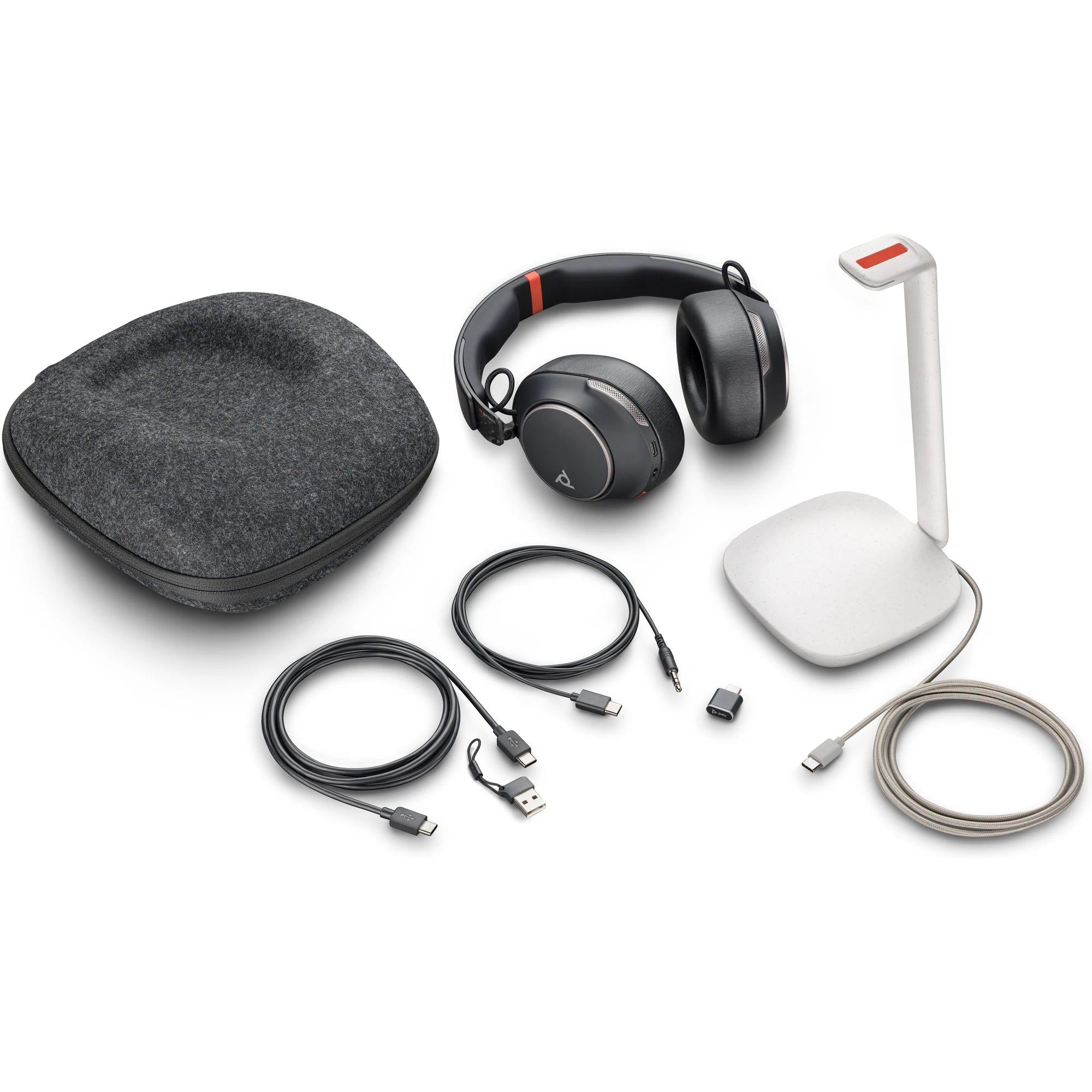 Poly Voyager Surround 85 UC USB-C Headset +USB-C/A Adapter + Charging Stand 8G7T7AA