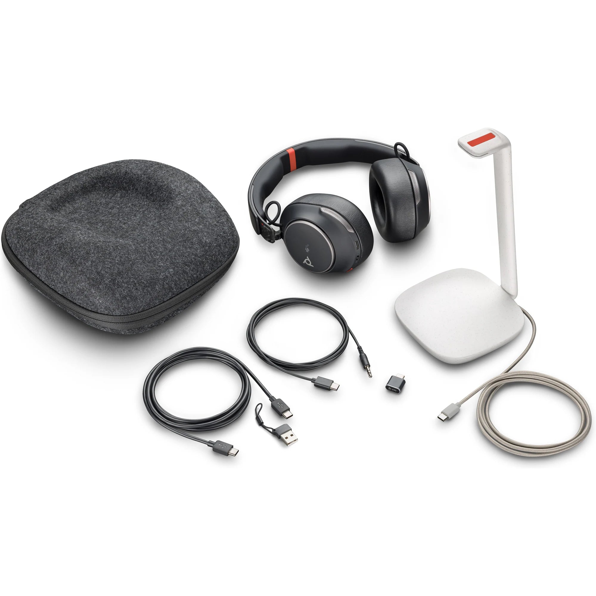 Poly Voyager Surround 85 UC Microsoft Teams Certified USB-C Headset +USB-C/A Adapter +Charging Stand 8G7T8AA