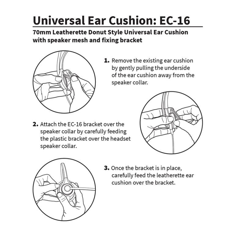 JPL Telecom EC-16 Universal 70mm Leatherette Ear Cushion 575-303-001