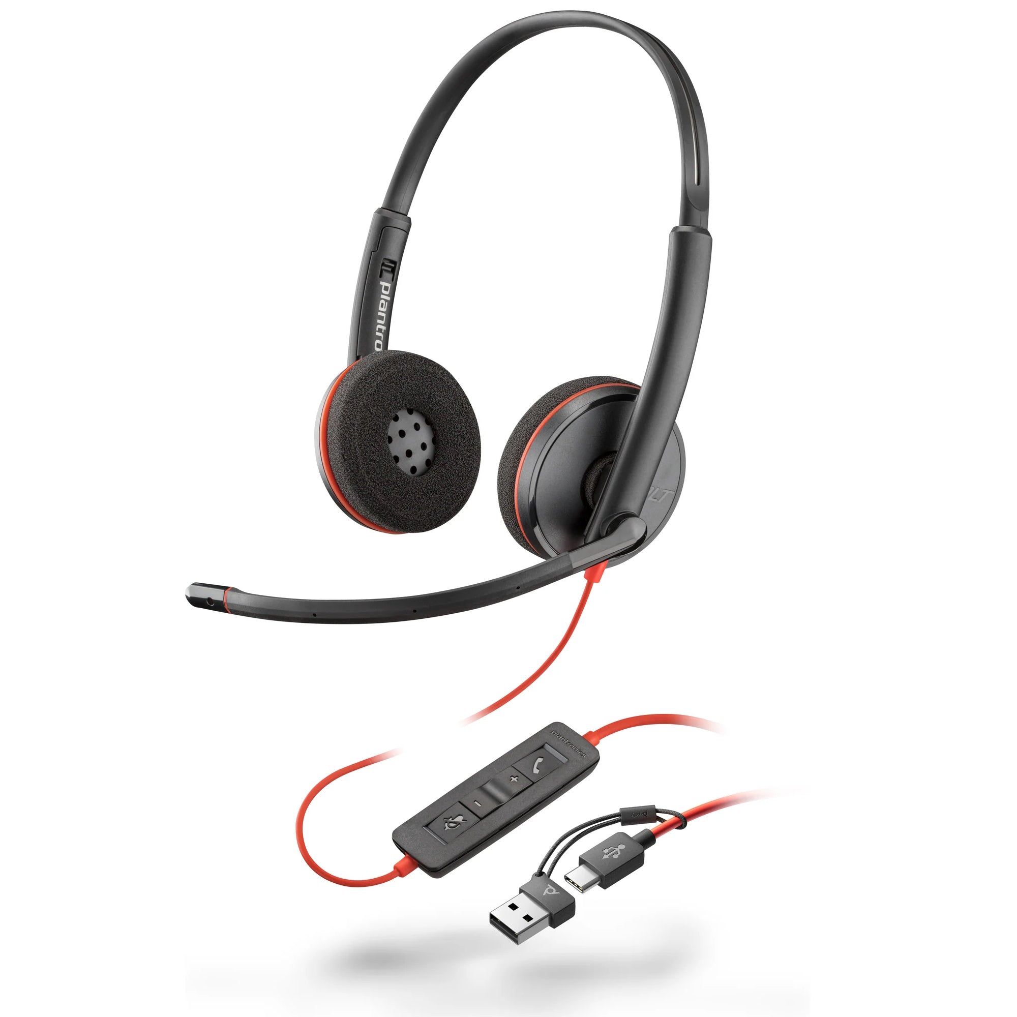 Poly Blackwire 3220 Stereo USB-C Headset +USB-C/A Adapter 8X228AA