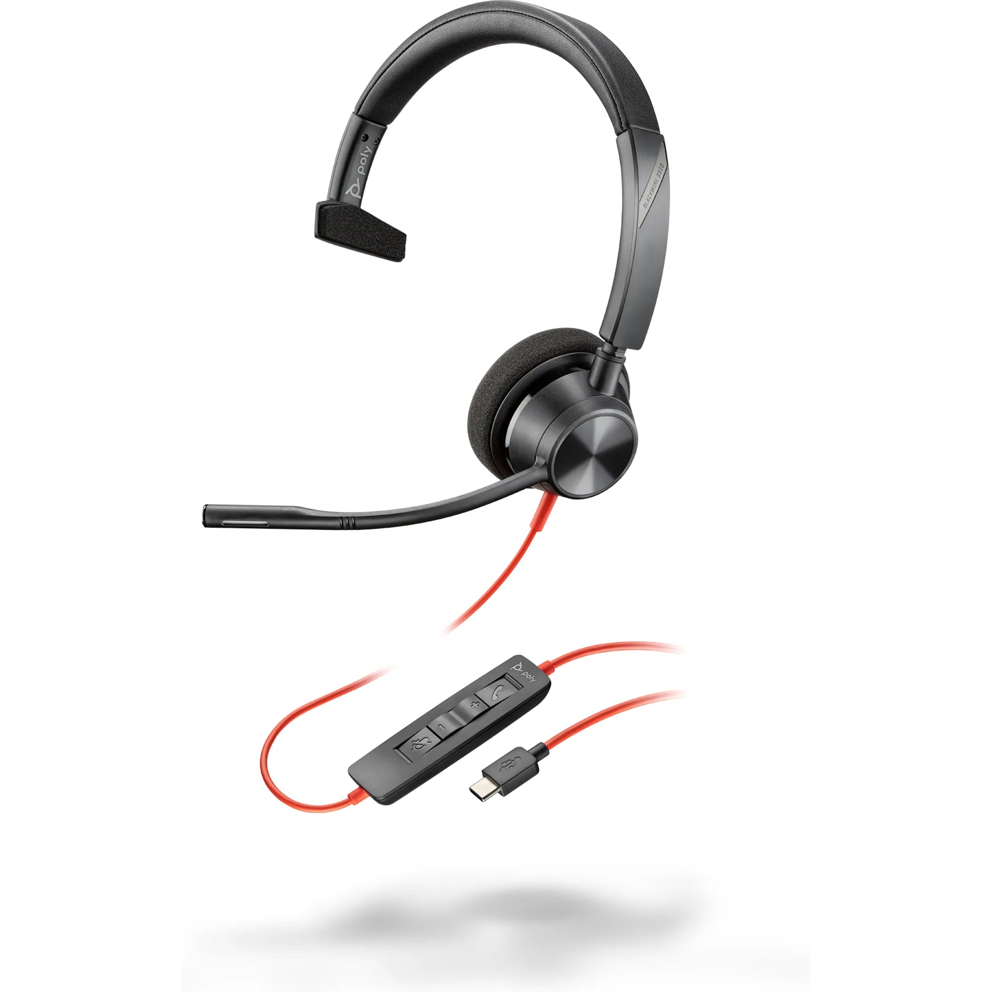 Poly Blackwire 3310 Monaural USB-C Headset +USB-C/A Adapter 8X215AA