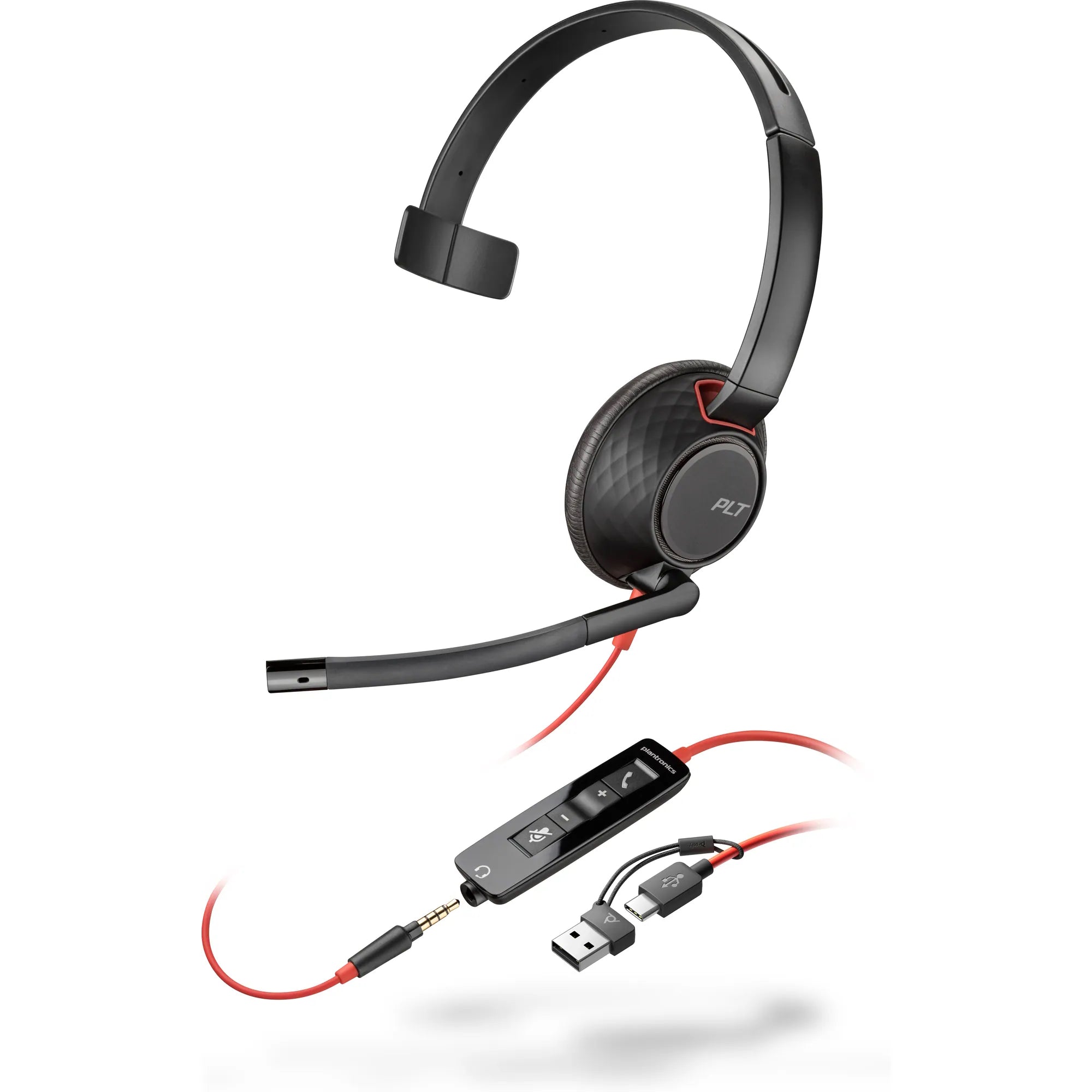 Poly Blackwire 5210 Monaural USB-C Headset +3.5mm Plug +USB-C/A Adapter 8X230AA