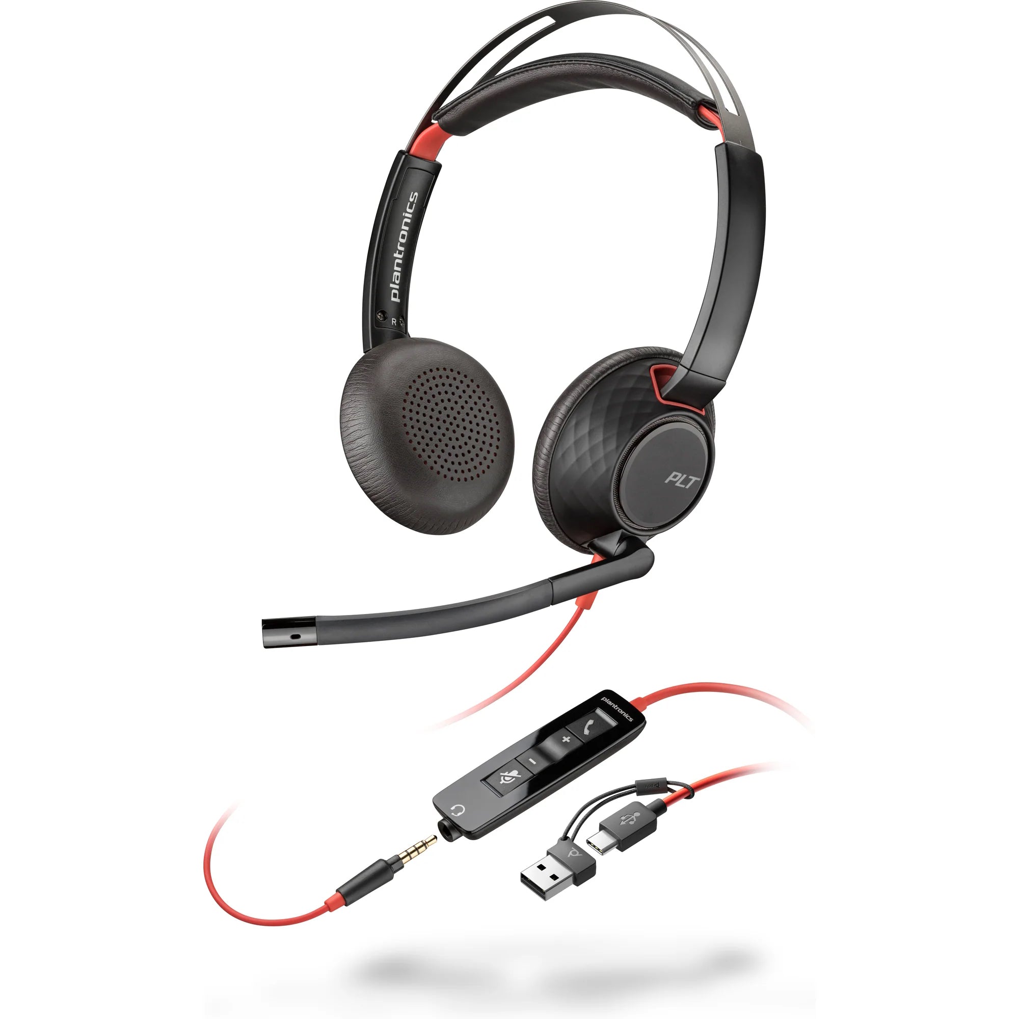 Poly Blackwire 5220 Stereo USB-C Headset +3.5mm Plug +USB-C/A Adapter 8X231AA
