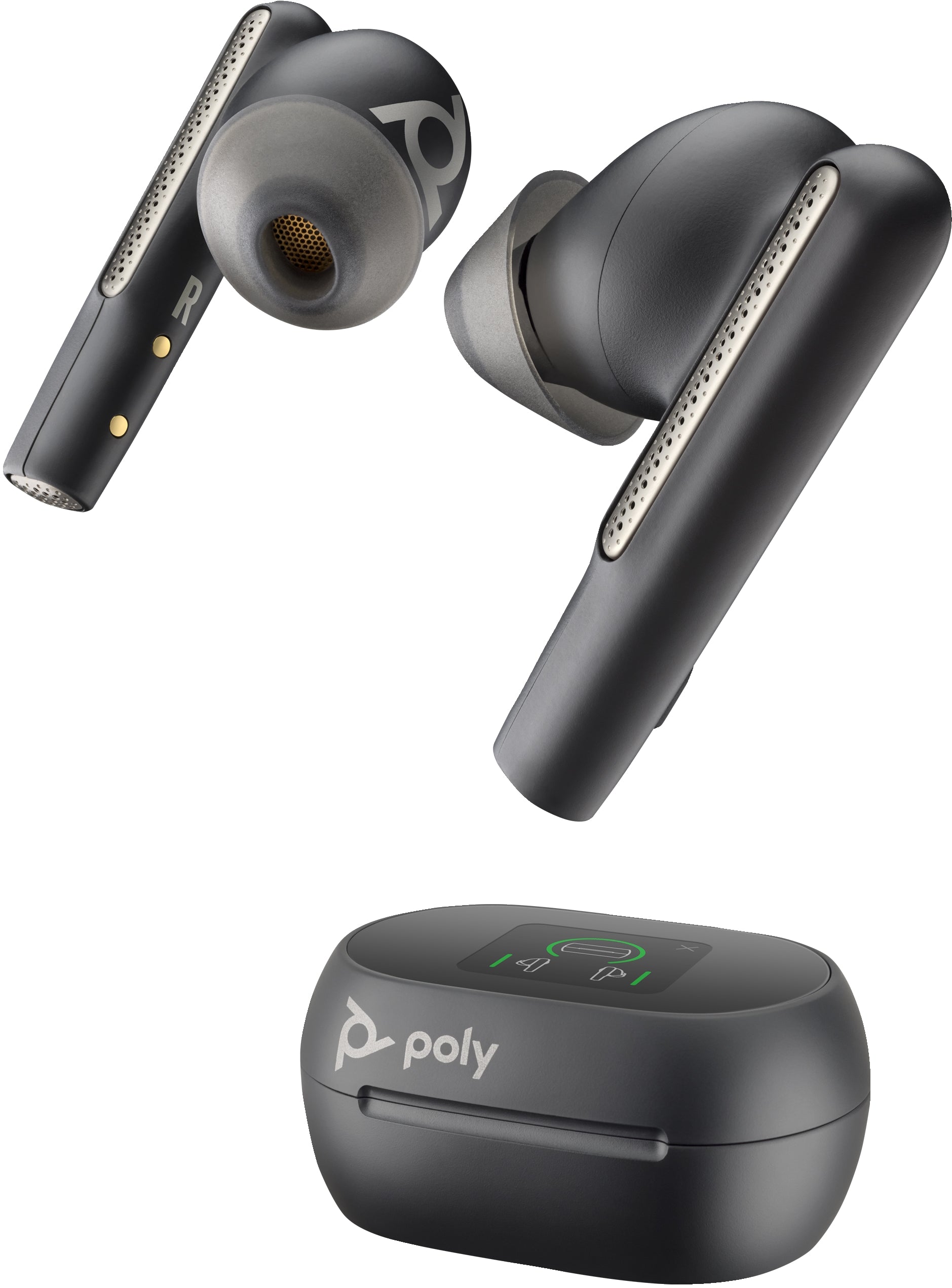 Poly Voyager Free 60+ UC, Touchscreen Charge Case, BT700, USB-C, Carbo