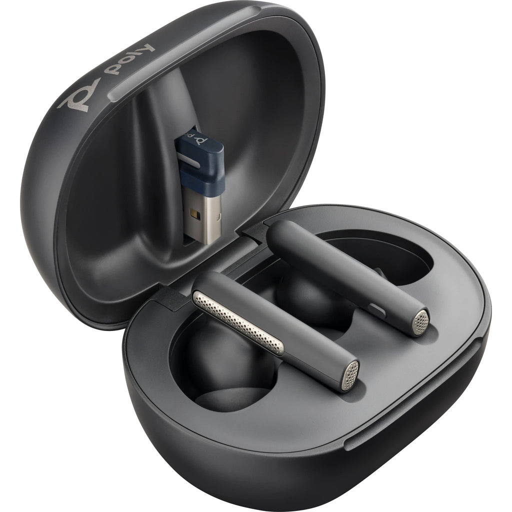 Poly Voyager Free 60+ UC, Touchscreen Charge Case, BT700, USB-C, Carbo