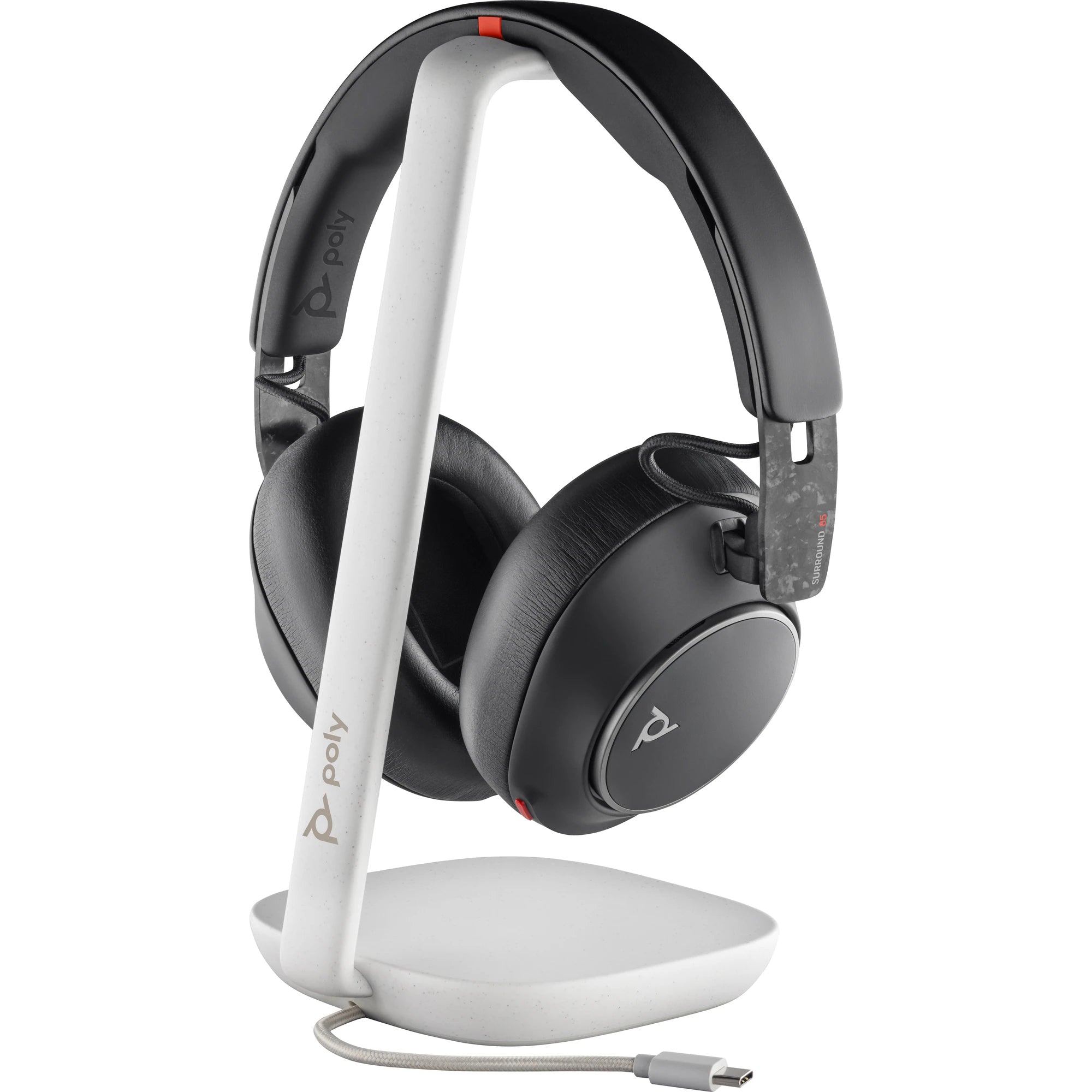 Poly Voyager Surround 85 UC Microsoft Teams Certified USB-C Headset +USB-C/A Adapter +Charging Stand 8G7T8AA