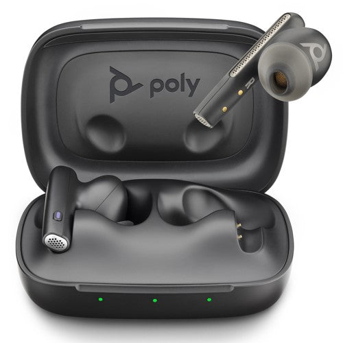 Poly Voyager Free 60 UC, Basic Charge Case, USB-C, Teams, Carbon Black (P/N 220757-02)